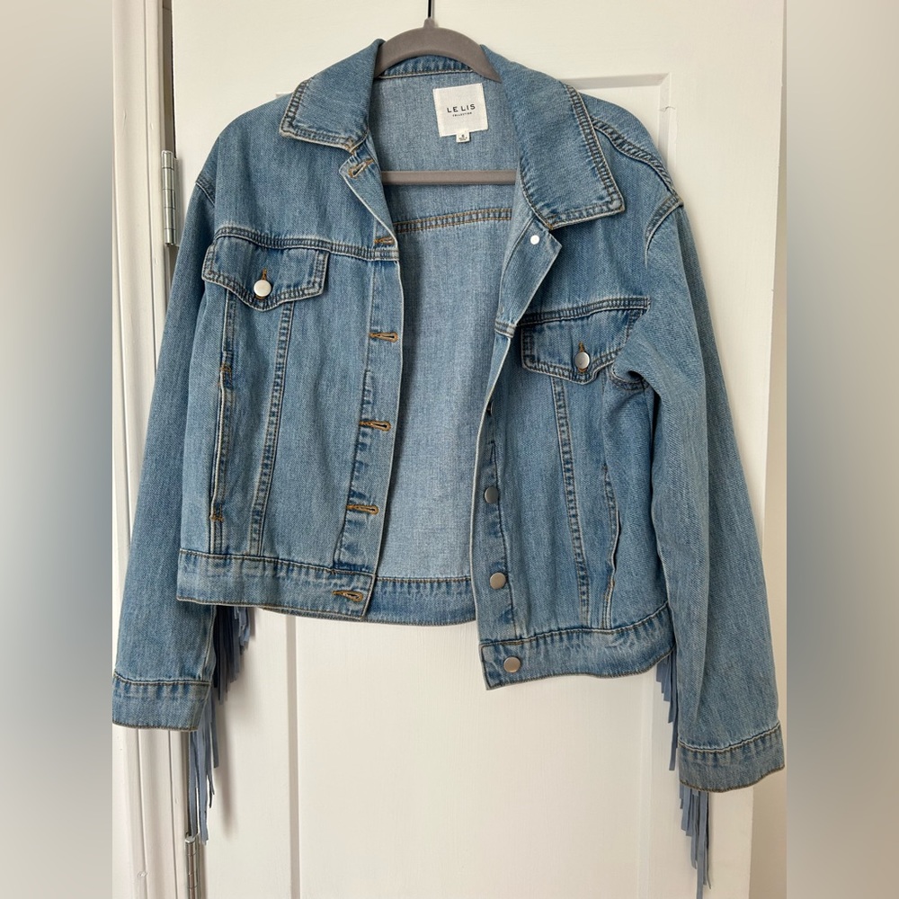 Le Lis Fringe Denim Jacket